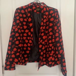 Black & Res Heart Print Blazer